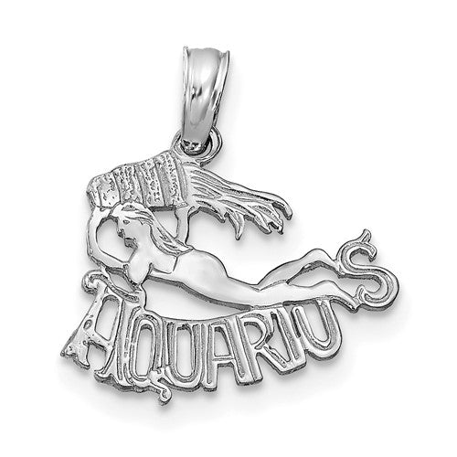 14k WG AQUARIUS Zodiac Charm