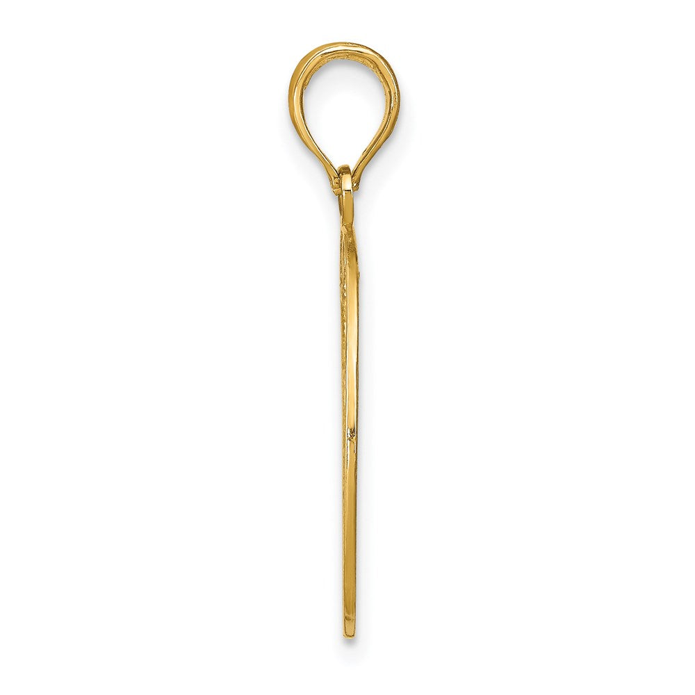 14K w/Rhodium D/C Filigree Round Charm