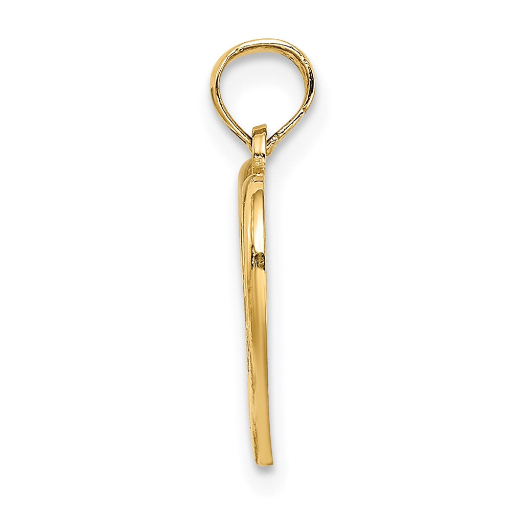 14k w/Rhodium RN Inside Double Hearts Charm