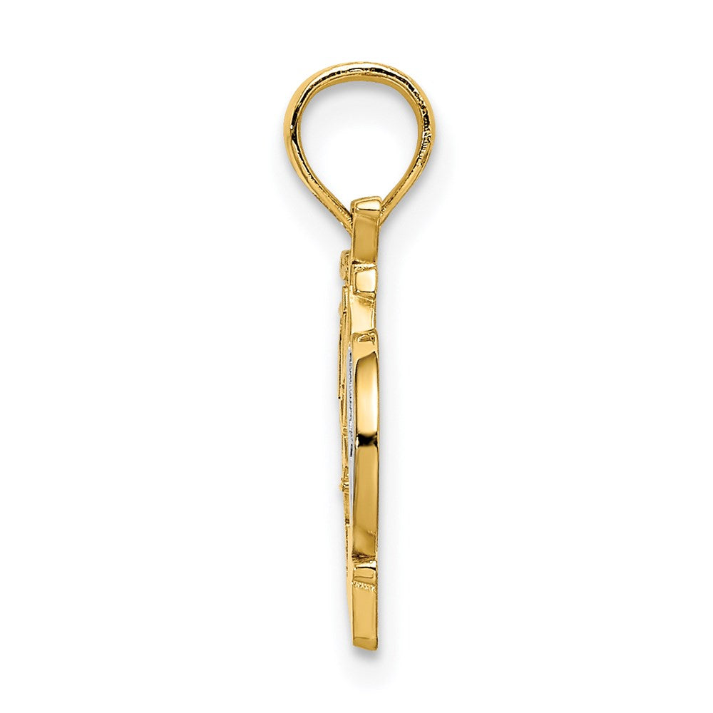 14k with White Rhodium OCEAN CITY, NJ Bicycle Charm