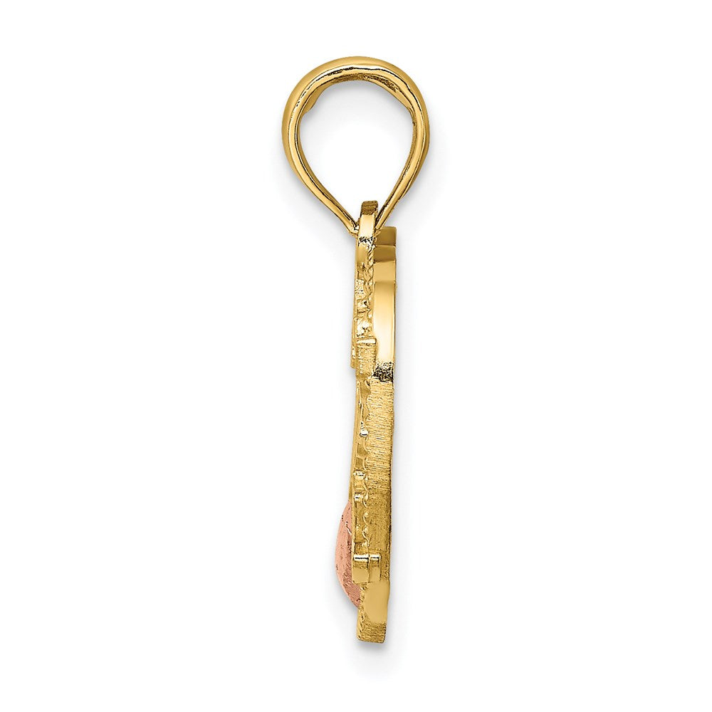 14k Two-Tone Heart w/ #1 MOTHER Charm