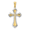 14K w/ Rhodium and D/C Reversible Cross Charm