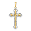 14K W/ Rhodium D/C Reversible Cross Charm
