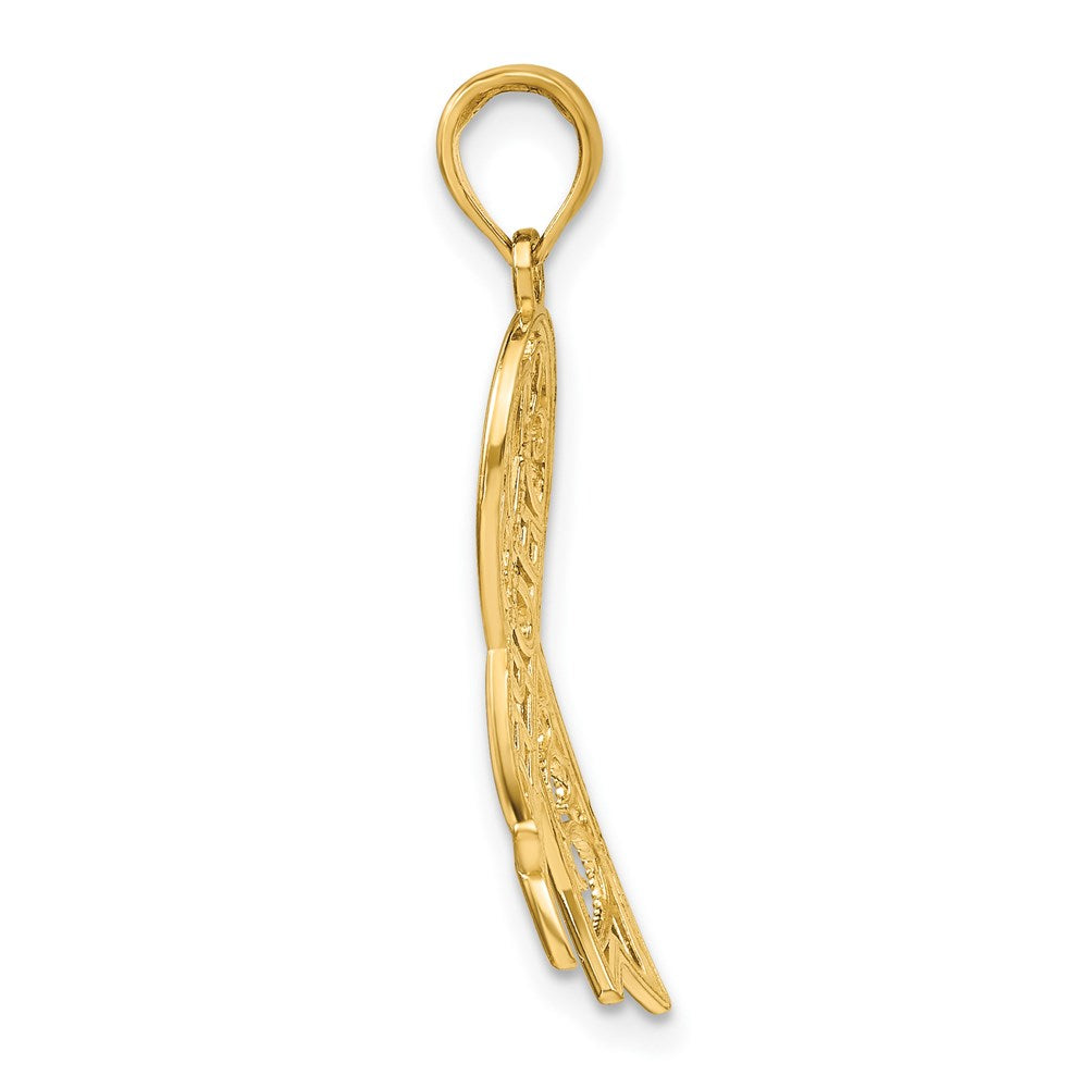 14k w/Rhodium Filigree Ribbon HOPE Charm
