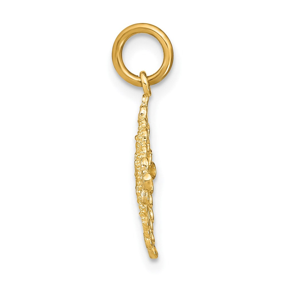 14K w/Rhodium and D/C Filigree Medallion Charm