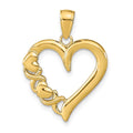 14K Polished Heart and -X- Pendant