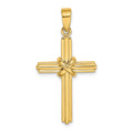 14K Polished  X  Center Cross Charm