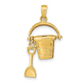 14K  3D KEY WEST Pail and Shovel Pendant