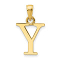 14K Polished Letter Y Pendant