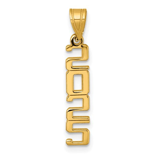 14K Polished Vertical 2025 Graduation Charm
