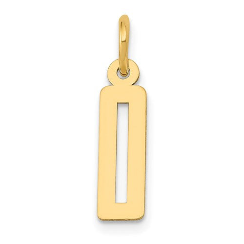 14k Small Elongated Number 0 Charm