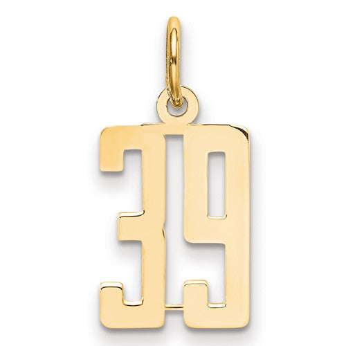 14k Small Elongated Number 39 Charm