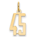 14k Small Elongated Number 45 Charm