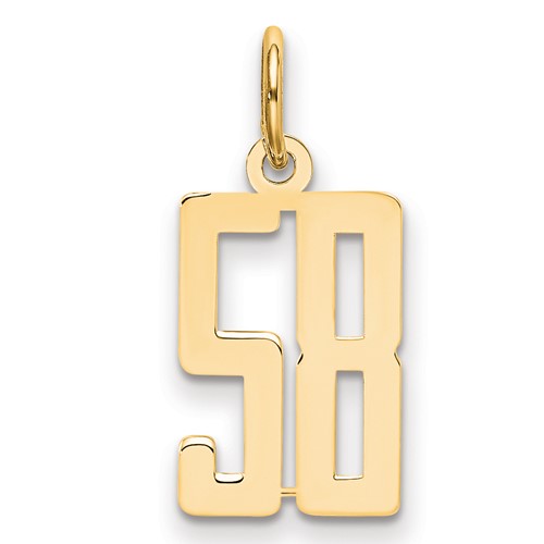 14k Small Elongated Number 58 Charm
