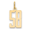 14k Small Elongated Number 58 Charm