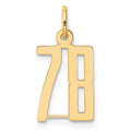 14k Small Elongated Number 78 Charm