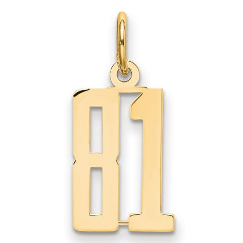 14k Small Elongated Number 81 Charm