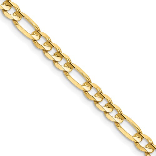 14k 4.5mm Concave Open Figaro Chain