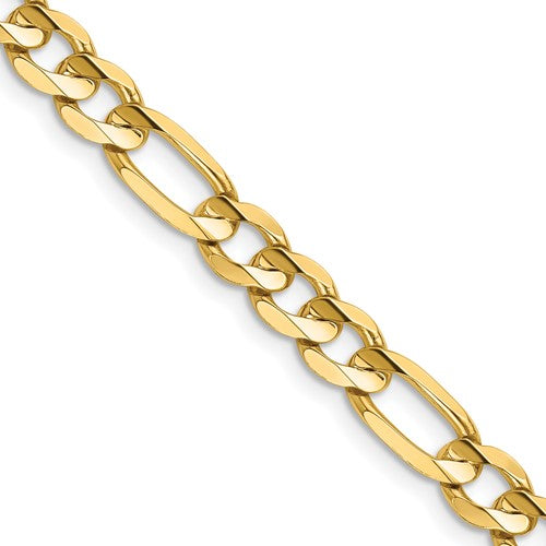 14k 6mm Concave Open Figaro Chain