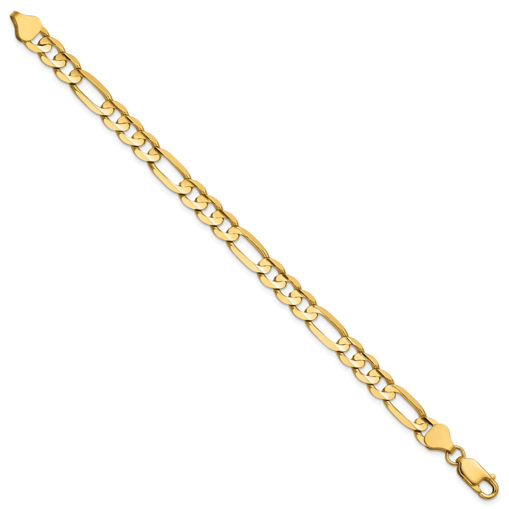14k 6.75mm Concave Open Figaro Chain