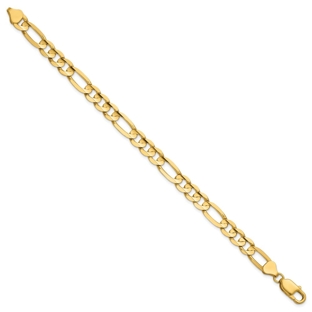 14k 7.5mm Concave Open Figaro Chain