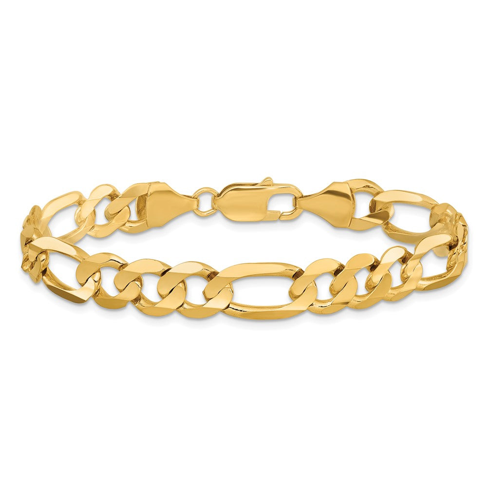 14k 8.75mm Concave Open Figaro Chain