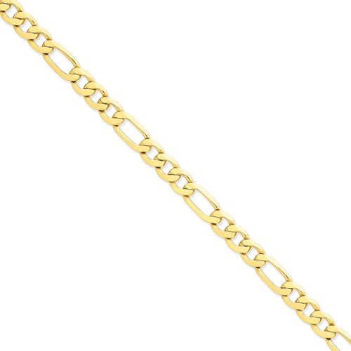 14k 8.75mm Concave Open Figaro Chain