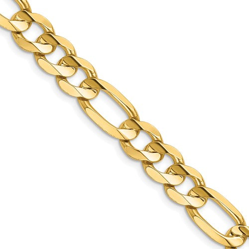 14k 8.75mm Concave Open Figaro Chain