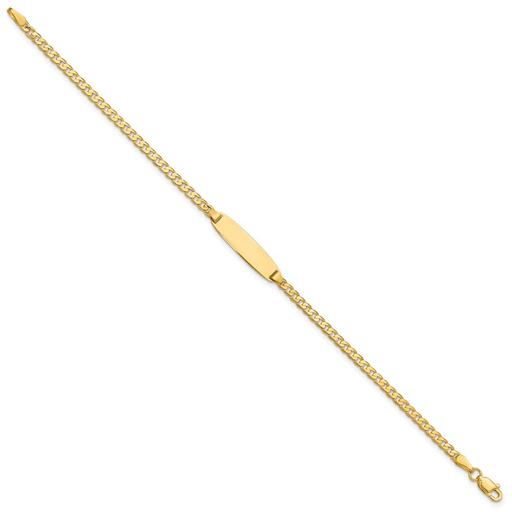 14k Curb Link Diamond Cut ID Bracelet