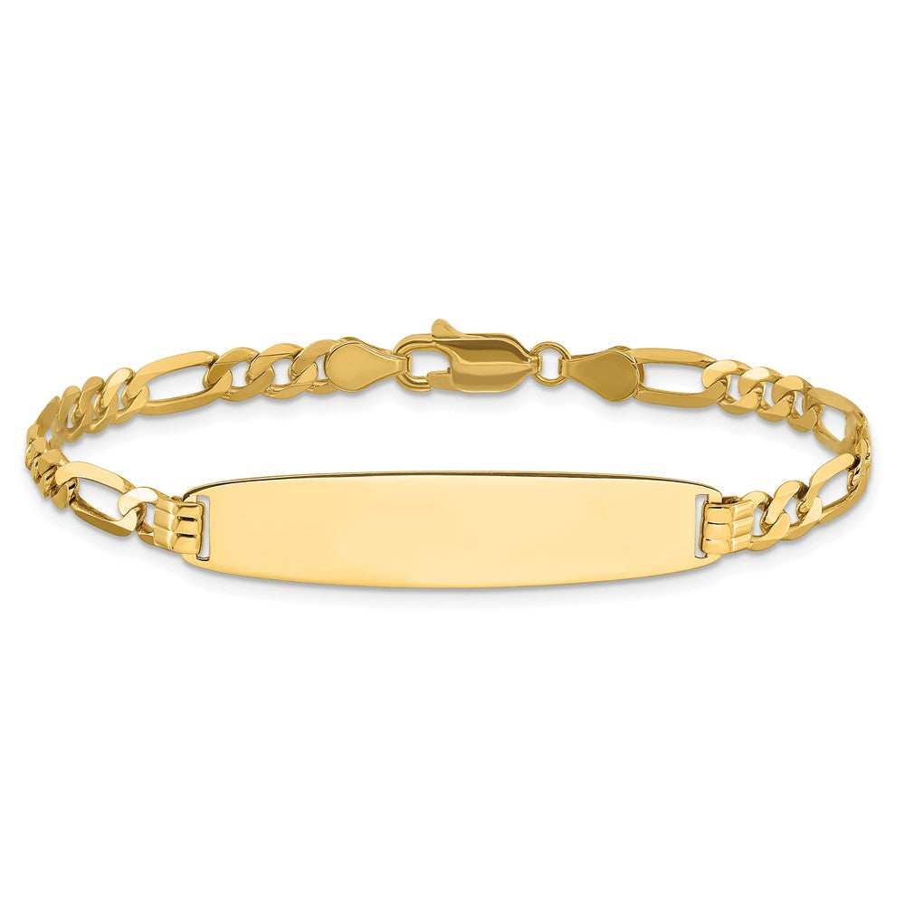 14k Figaro Rounded ID Bracelet