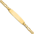 14k Figaro Rounded ID Bracelet