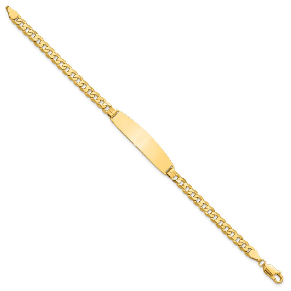 14K Curb Link Rounded ID Bracelet