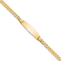 14K Soft Diamond Shape Curb Link ID Bracelet