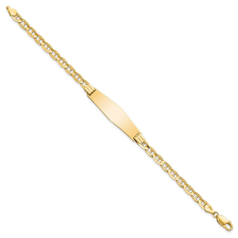 14k Anchor Link Soft Diamond Shape ID Bracelet