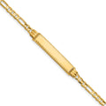 14k 3.0mm Figaro Diamond Cut ID Bracelet