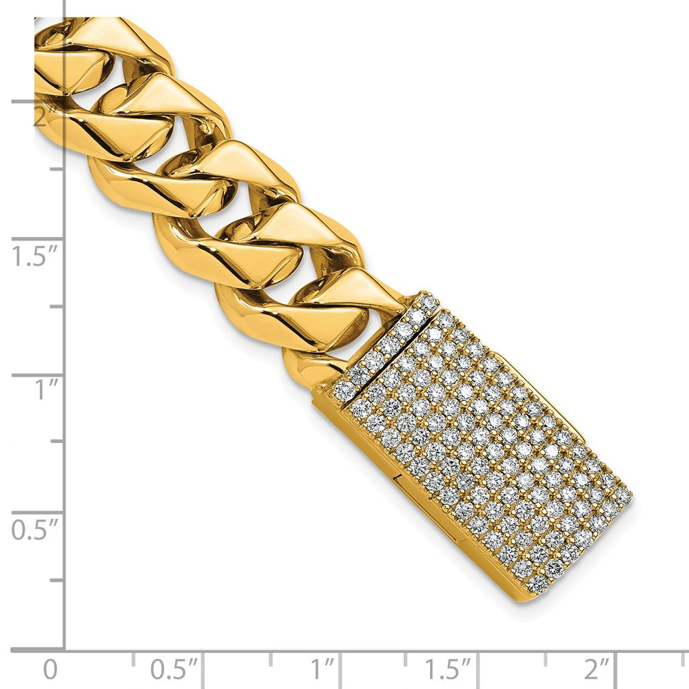 14k 14mm Hand-Polished Traditional Link Diamond Clasp Chain