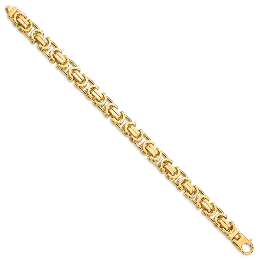 14k 10.1mm Hand-polished Fancy Link Bracelet