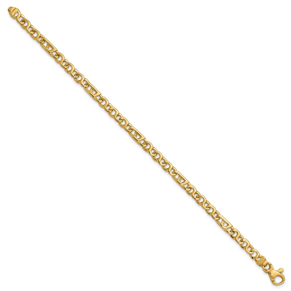 14K Hand Polished 4.3mm Fancy Link Bracelet
