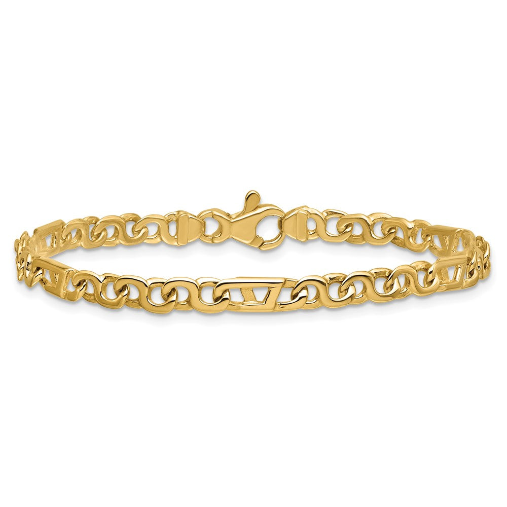 14K Hand Polished 4.3mm Fancy Link Bracelet
