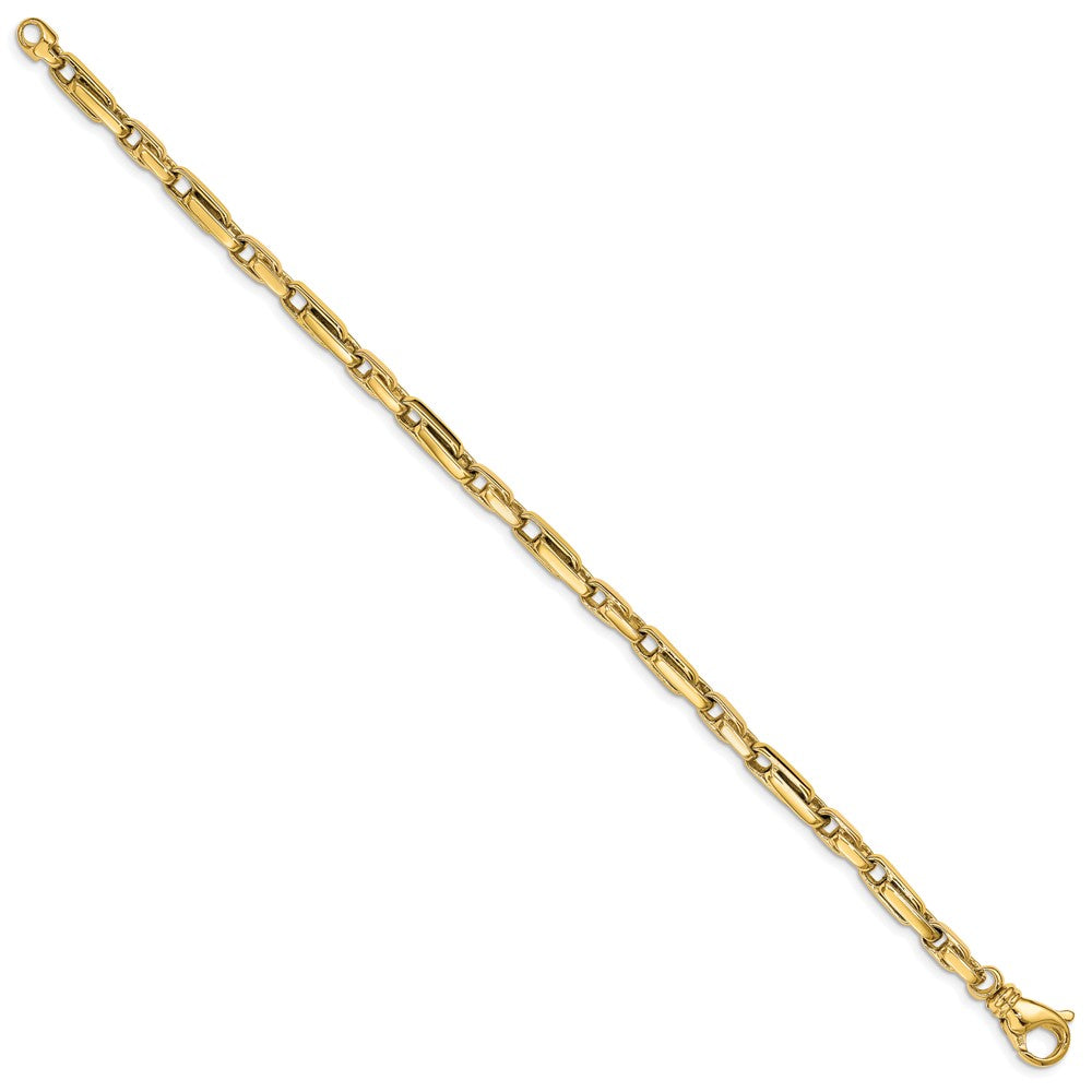 14k 5mm Hand-polished Fancy Link Bracelet