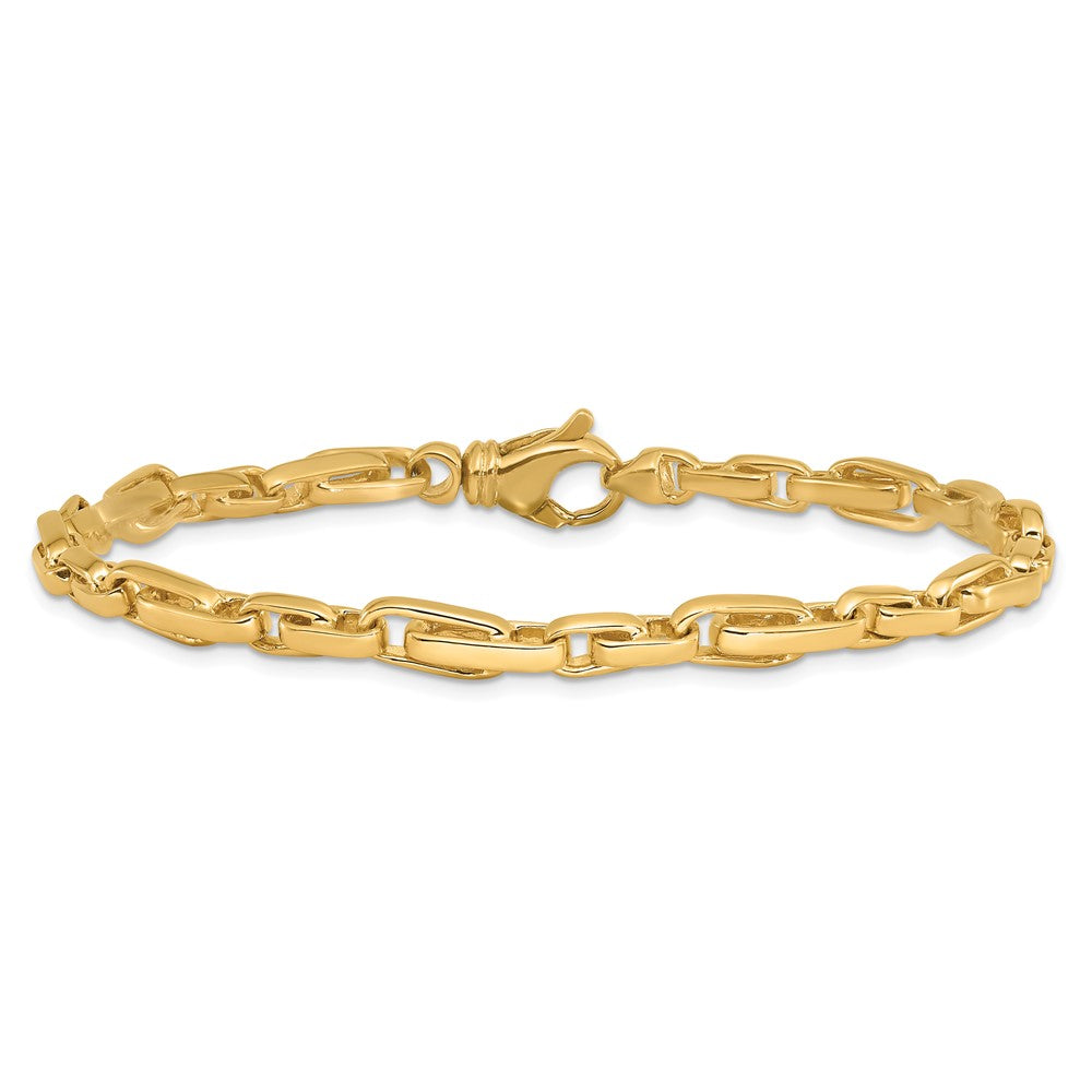 14k 5mm Hand-polished Fancy Link Bracelet