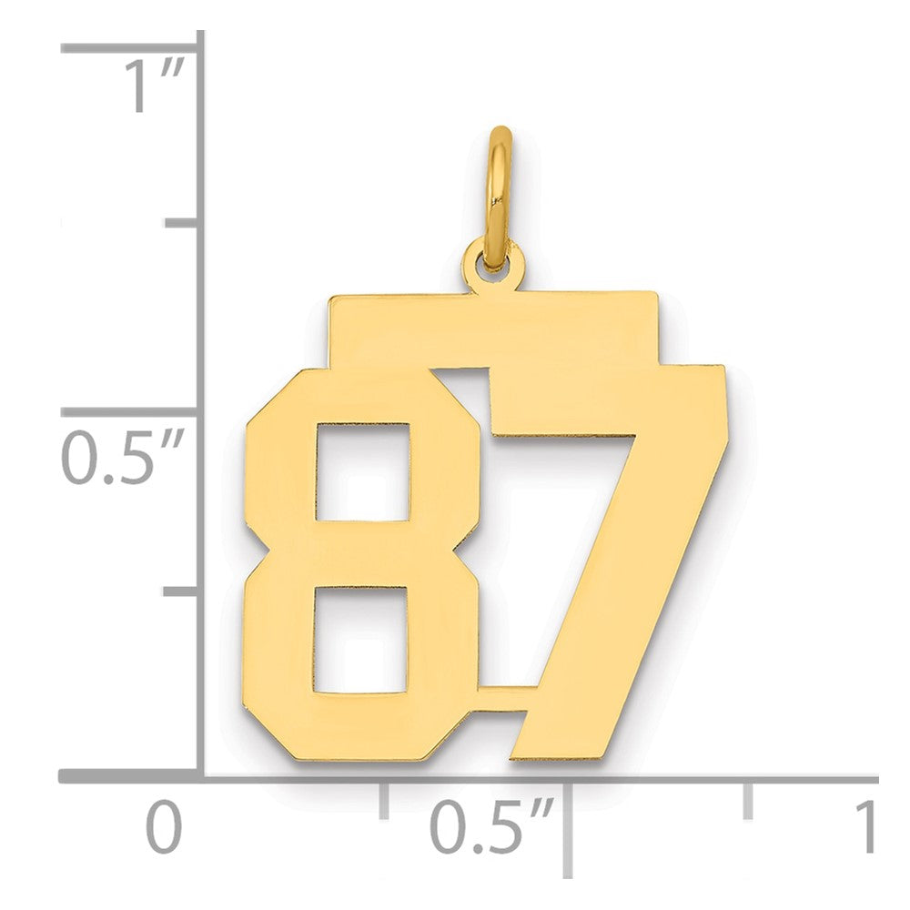 14k Medium Polished Number 87 Charm