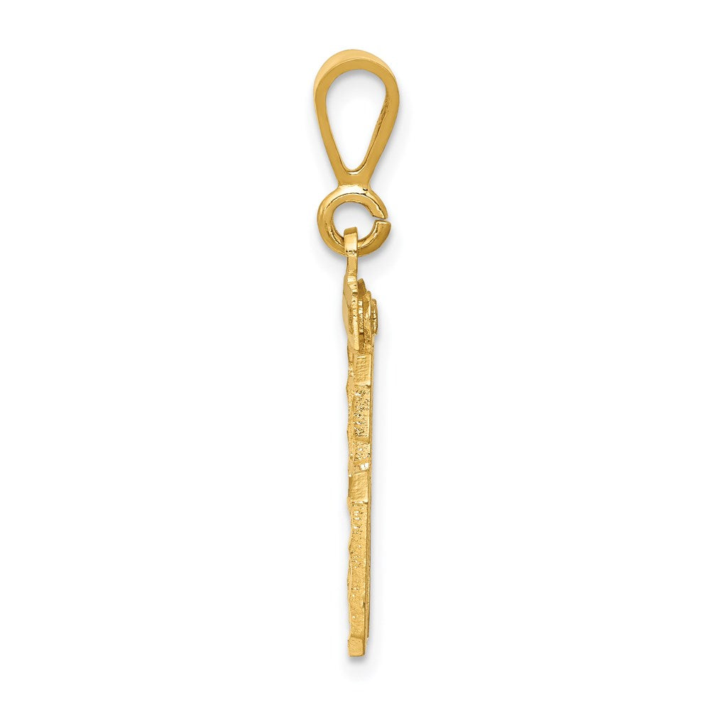 14k Large Brushed Diamond-cut Number 96 Charm