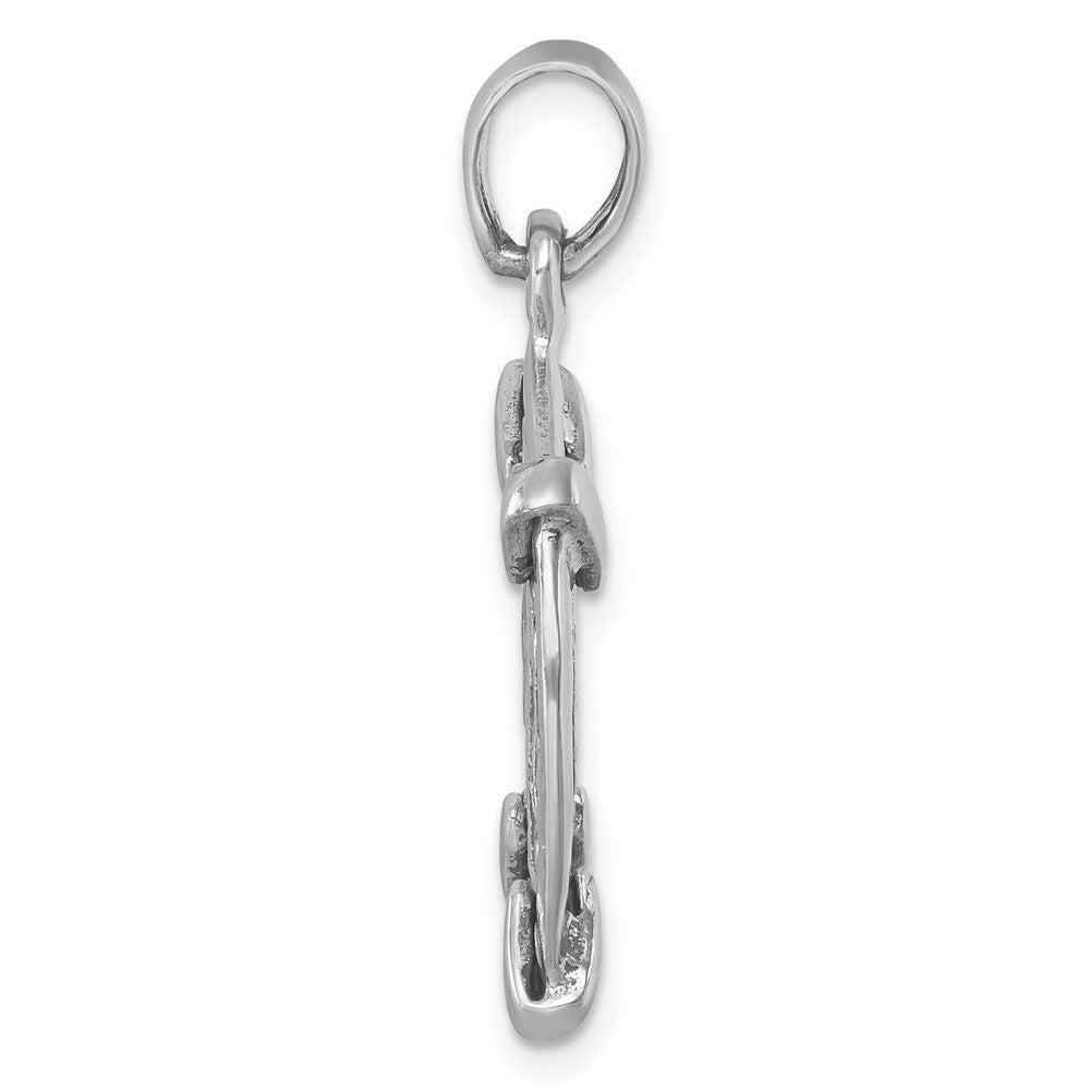 Sterling Silver Rhodium-plated Polished & Antiqued Medieval Coin Pendant