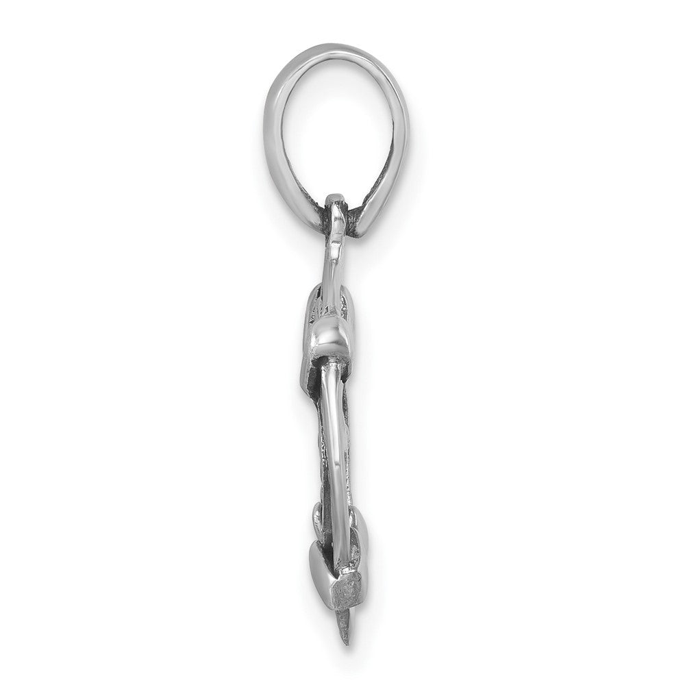 Sterling Silver Rhodium-plated Polished & Antiqued Medieval Coin Pendant