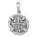 Sterling Silver Rhodium-plated Polished & Antiqued Medieval Coin Pendant