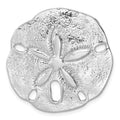 Sterling Silver Rhodium-plated Polished & Textured Sand Dollar Slide