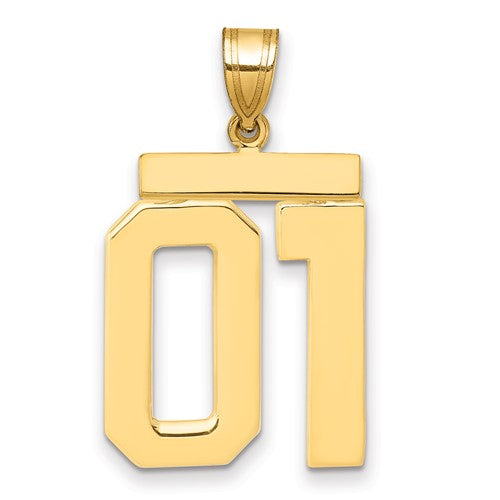 10k Large Polished Number 01 Charm