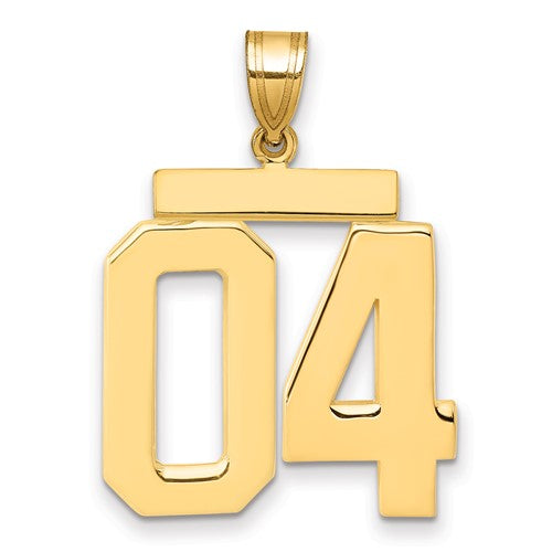 10k Large Polished Number 04 Charm