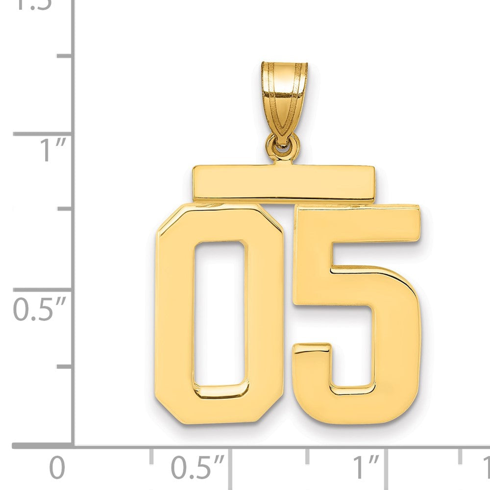 10k Large Polished Number 05 Charm